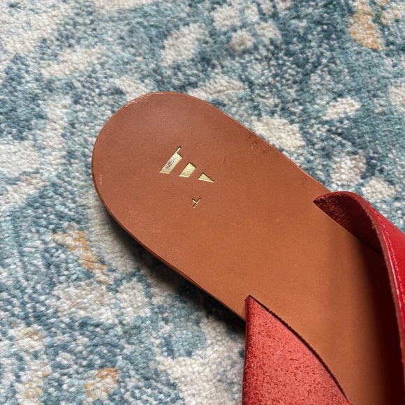 Nantucket Sole Genuine Leather Slide Sandals in Red Summer Women’s Size 39 US 9 - Picture 3 of 6